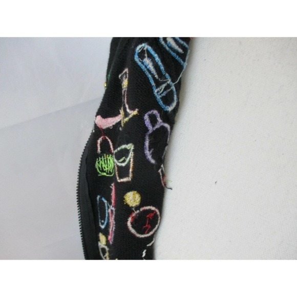 Berer2 M Fun Sweater Beads Sequins Embroider Takako Sakon Zip Long Sleeve Women - Picture 9 of 11